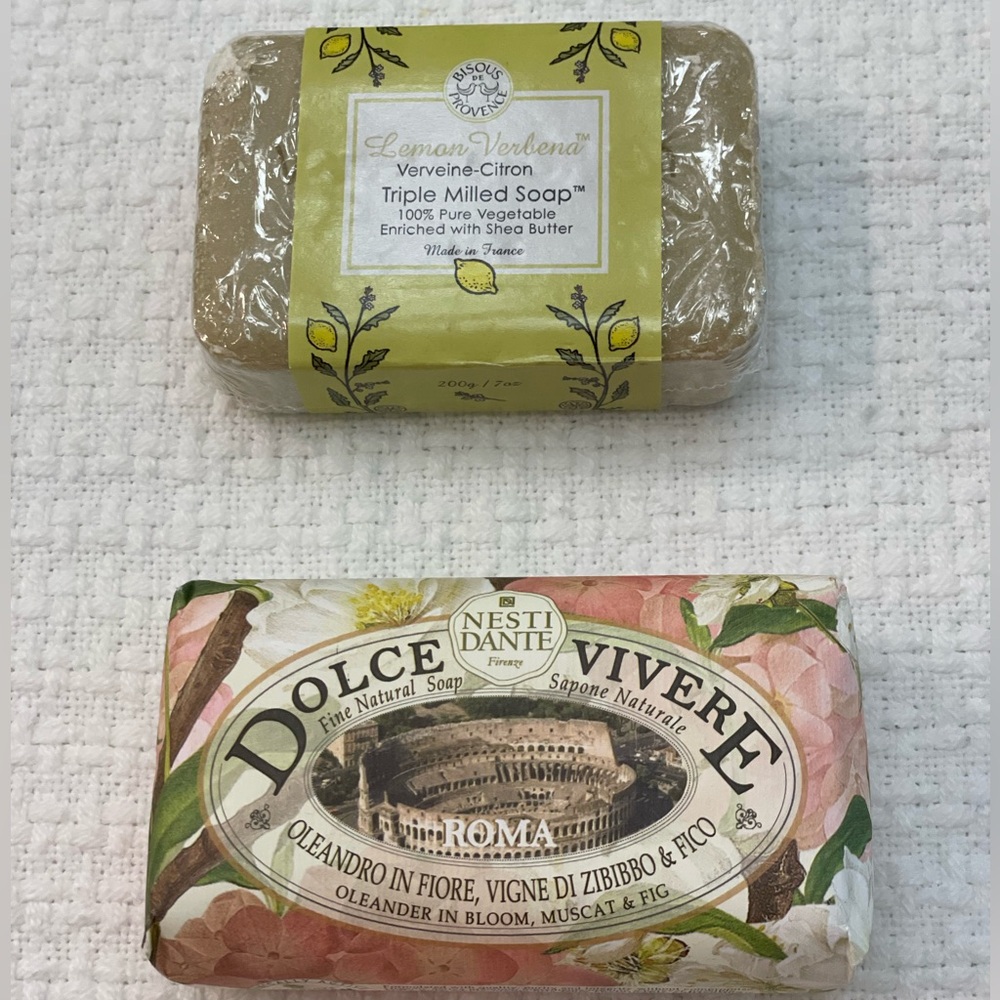 Dolce Vivere Soap-oleander in bloom Bisous de Provence lemon verbena soap